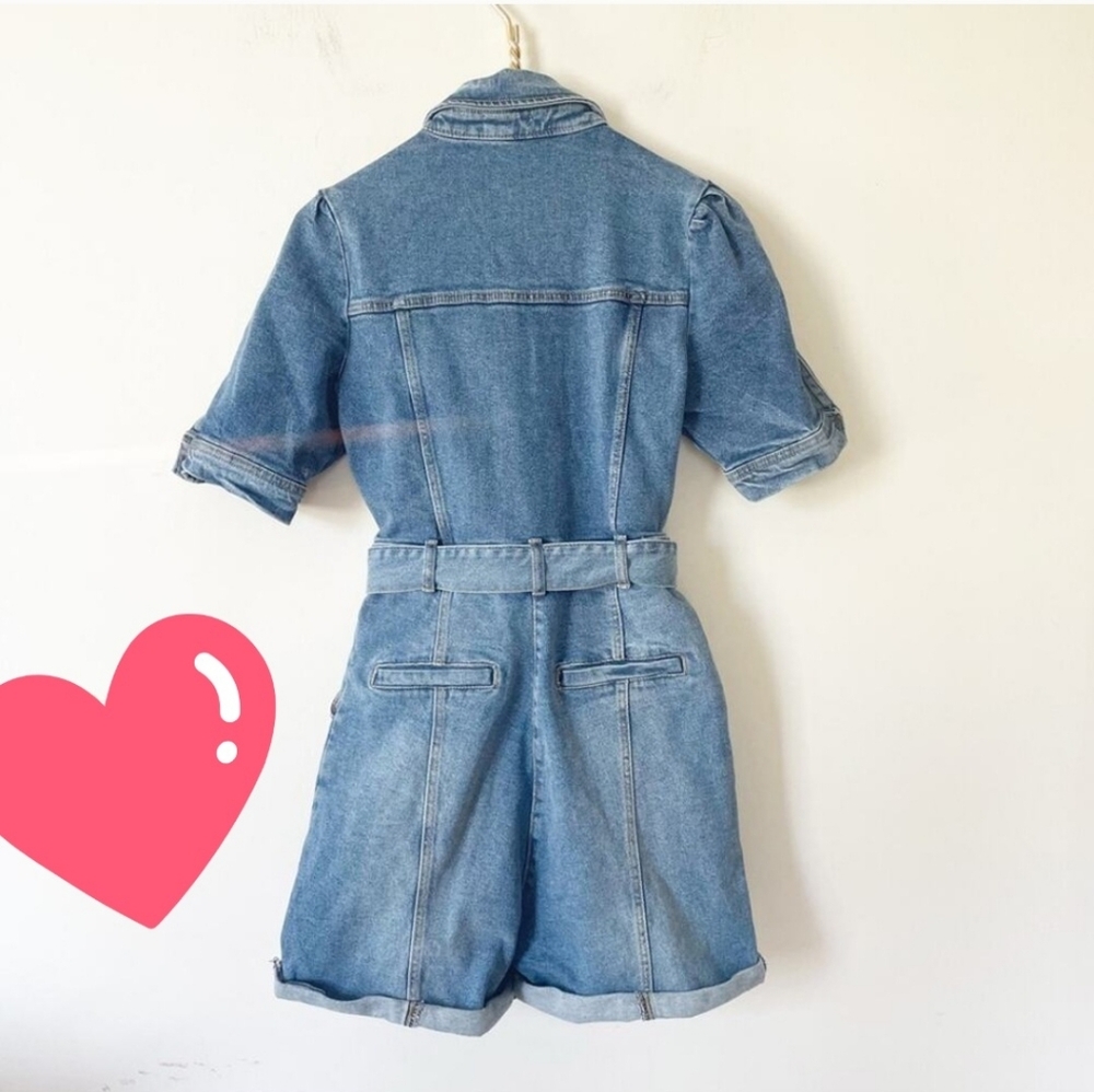 NWT Avec Les Filles Blue Denim Jumpsuit - Picture 3 of 5